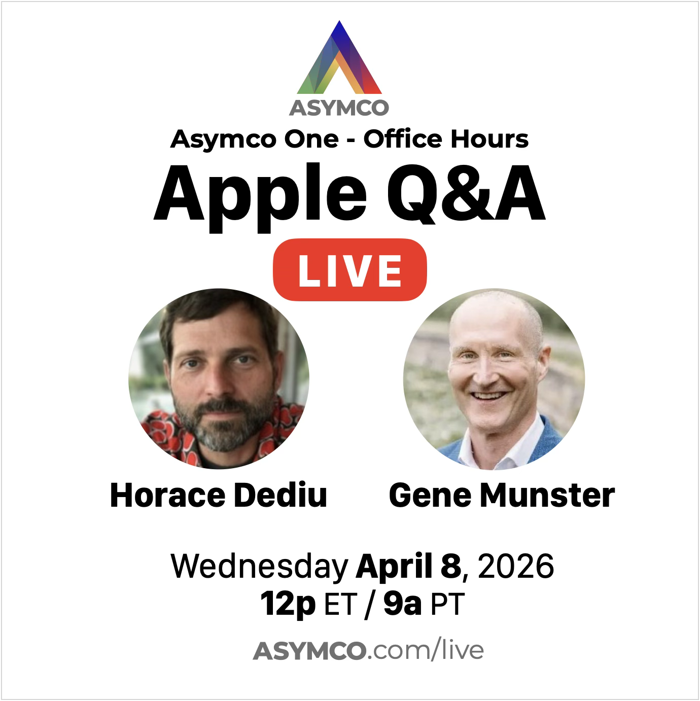 Asymco Office Hours Live Q&A with Horace Dediu: April 8, 2026